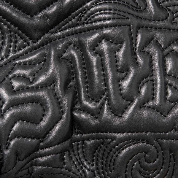 Supreme Mister Cartoon Embroidered Leather Jacket - Black (front)