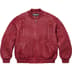 Supreme Mister Cartoon Embroidered Leather Jacket - Burgundy (front)