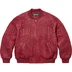 Supreme Mister Cartoon Embroidered Leather Jacket - Burgundy (front)