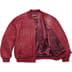 Supreme Mister Cartoon Embroidered Leather Jacket - Burgundy (front)
