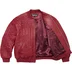 Supreme Mister Cartoon Embroidered Leather Jacket - Burgundy (front)