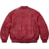 Supreme Mister Cartoon Embroidered Leather Jacket - Burgundy (front)
