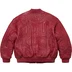 Supreme Mister Cartoon Embroidered Leather Jacket - Burgundy (front)