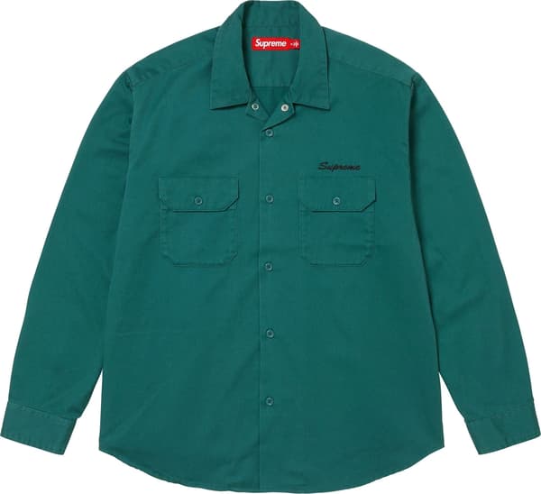 Supreme Mister Cartoon Work Shirt - Work Green (front)