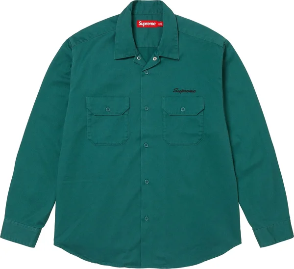 Supreme Mister Cartoon Work Shirt - Work Green (front)