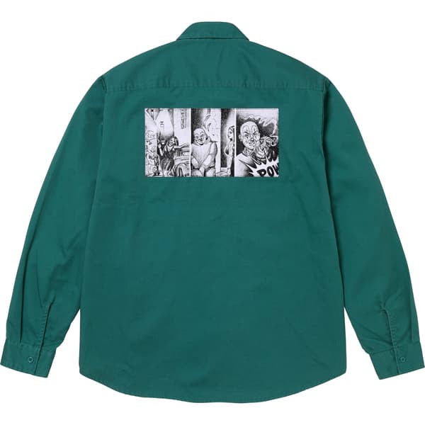 Supreme Mister Cartoon Work Shirt - Work Green (front)