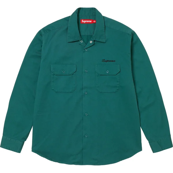 Supreme Mister Cartoon Work Shirt - Work Green (front)