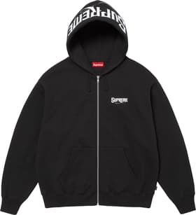 Supreme Mister Cartoon Zip Up Hooded Sweatshirt Black
