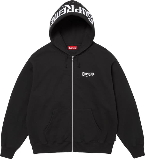 Supreme Mister Cartoon Zip Up Hooded Sweatshirt - Black (front)