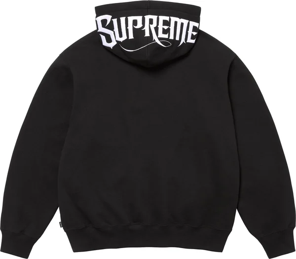 Supreme Mister Cartoon Zip Up Hooded Sweatshirt - Black (front)