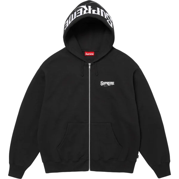 Supreme Mister Cartoon Zip Up Hooded Sweatshirt - Black (front)