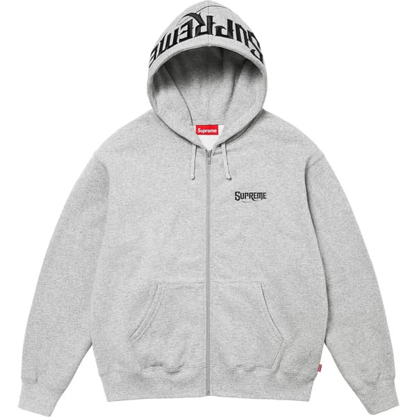 Supreme Mister Cartoon Zip Up Hooded Sweatshirt - Heather Grey (front)