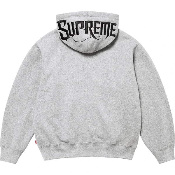 Supreme Mister Cartoon Zip Up Hooded Sweatshirt - Heather Grey (front)