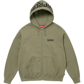 Supreme Mister Cartoon Zip Up Hooded Sweatshirt Light Olive