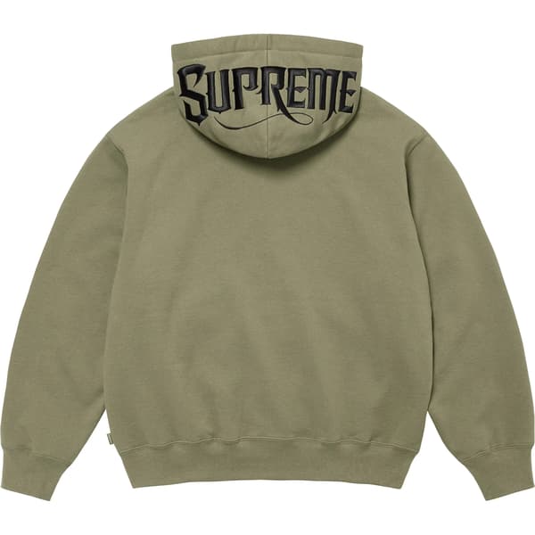 Supreme Mister Cartoon Zip Up Hooded Sweatshirt - Light Olive (front)