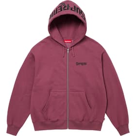 Supreme Mister Cartoon Zip Up Hooded Sweatshirt Plum
