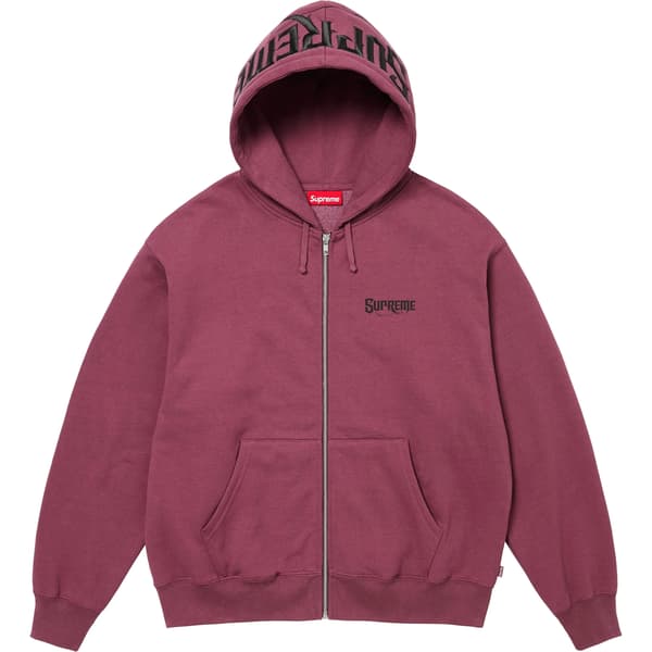 Supreme Mister Cartoon Zip Up Hooded Sweatshirt - Plum (front)