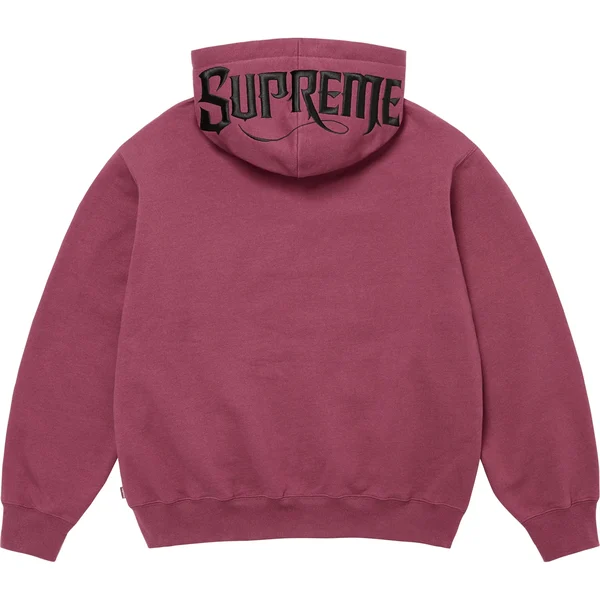 Supreme Mister Cartoon Zip Up Hooded Sweatshirt - Plum (front)