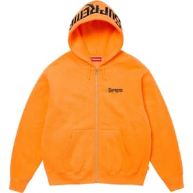 Supreme Mister Cartoon Zip Up Hooded Sweatshirt Tangerine