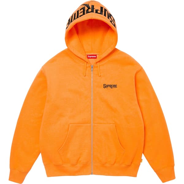 Supreme Mister Cartoon Zip Up Hooded Sweatshirt - Tangerine (front)