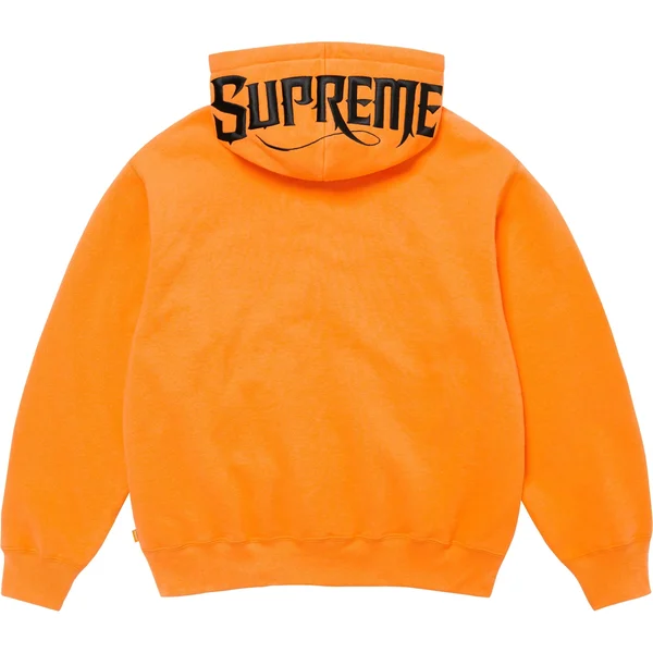 Supreme Mister Cartoon Zip Up Hooded Sweatshirt - Tangerine (front)