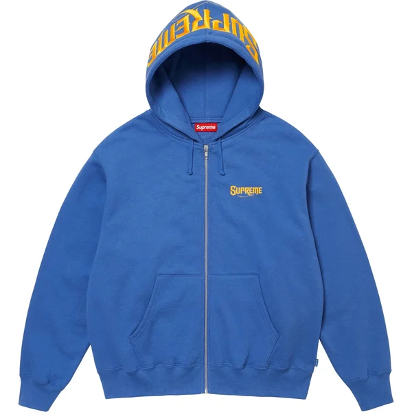 Supreme Mister Cartoon Zip Up Hooded Sweatshirt - Washed Royal (front)