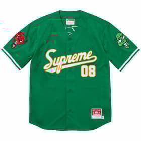Supreme Mitchell &amp; Ness Downtown Hell Baseball Jersey Green