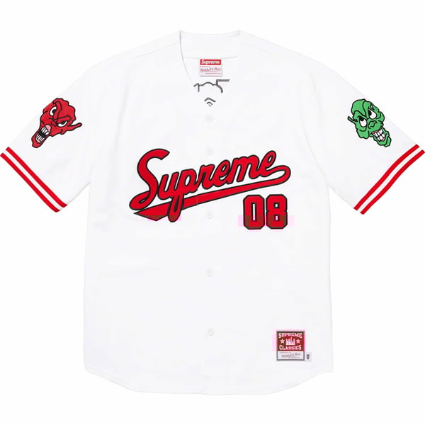 Supreme Mitchell &amp; Ness Downtown Hell Baseball Jersey - White (front)