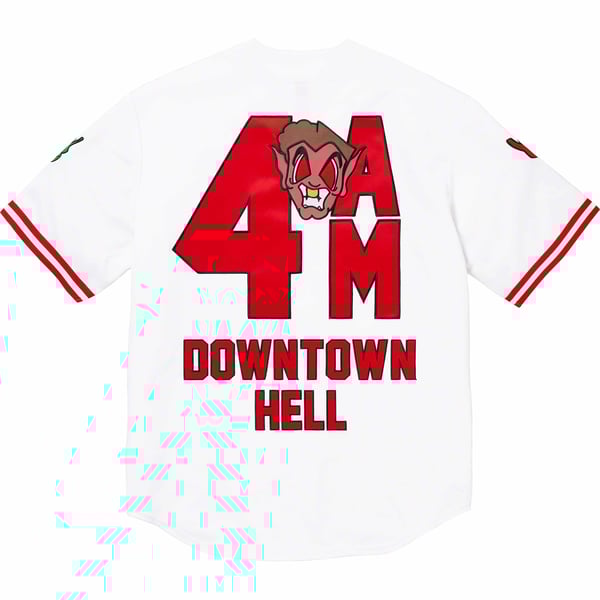 Supreme Mitchell &amp; Ness Downtown Hell Baseball Jersey - White (front)