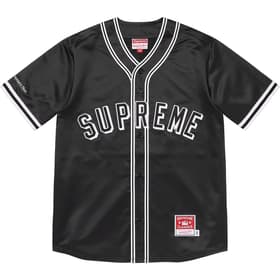 Supreme Mitchell &amp; Ness Satin Baseball Jersey Black