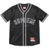 Supreme Mitchell &amp; Ness Satin Baseball Jersey - Black (front)