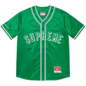 Supreme Mitchell &amp; Ness Satin Baseball Jersey Green