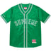 Supreme Mitchell &amp; Ness Satin Baseball Jersey - Green (front)