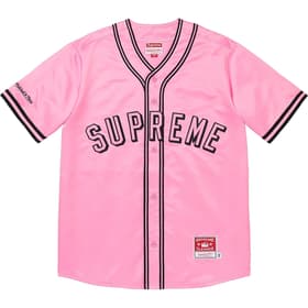 Supreme Mitchell &amp; Ness Satin Baseball Jersey Pink