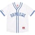 Supreme Mitchell &amp; Ness Satin Baseball Jersey - White (front)
