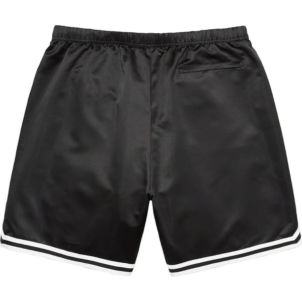 Supreme Mitchell &amp; Ness Satin Basketball Short - Black (front)