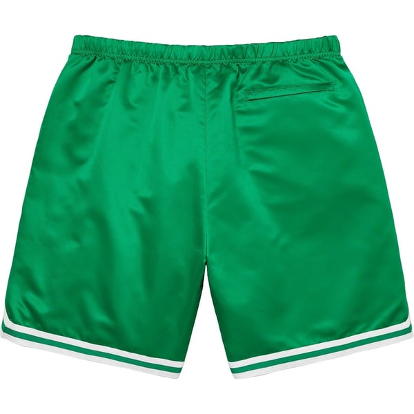Supreme Mitchell & Ness Satin Basketball Short - Green (front)