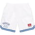 Supreme Mitchell &amp; Ness Satin Basketball Short - White (front)