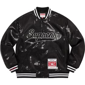Supreme Mitchell &amp; Ness Sequin Varsity Jacket Black