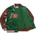 Supreme Mitchell &amp; Ness Sequin Varsity Jacket - Green (front)