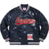 Supreme Mitchell &amp; Ness Sequin Varsity Jacket - Navy (front)