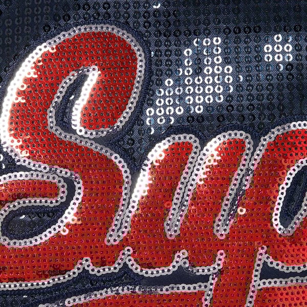 Supreme Mitchell &amp; Ness Sequin Varsity Jacket - Navy (front)