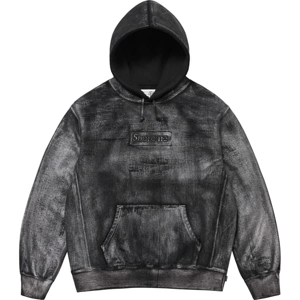 Supreme MM6 Maison Margiela Foil Box Logo Hooded Sweatshirt - Black (front)