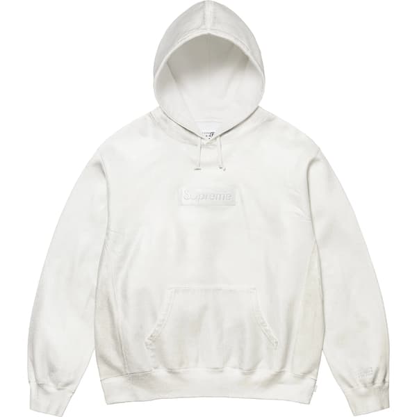 Supreme MM6 Maison Margiela Foil Box Logo Hooded Sweatshirt - White (front)