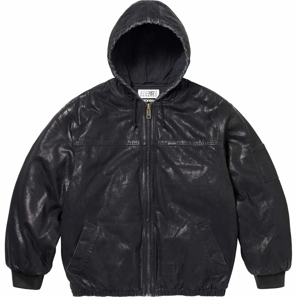 Supreme MM6 Maison Margiela Foil Hooded Work Jacket - Black (front)