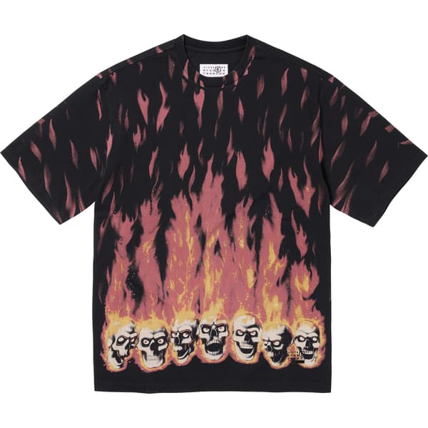 Supreme MM6 Maison Margiela Liquid Blue Oversized Tee - Black (front)