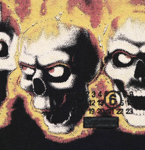 Supreme MM6 Maison Margiela Liquid Blue Oversized Tee - Black (front)