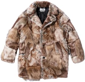 Supreme MM6 Maison Margiela Patchwork Faux Fur Coat Brown