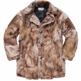 Supreme MM6 Maison Margiela Patchwork Faux Fur Coat Brown