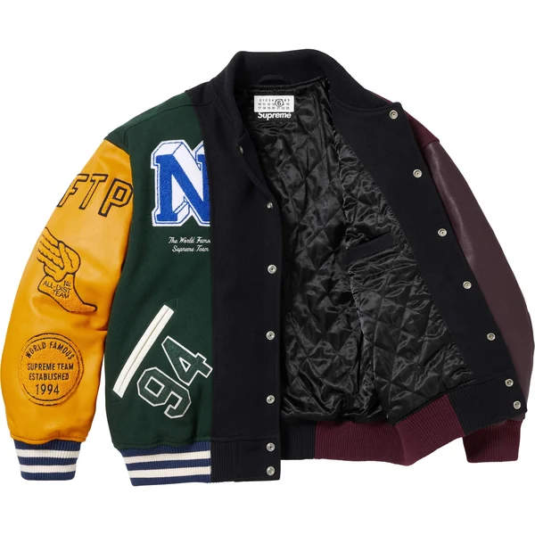 Supreme MM6 Maison Margiela Split Varsity Jacket - Multicolor (front)